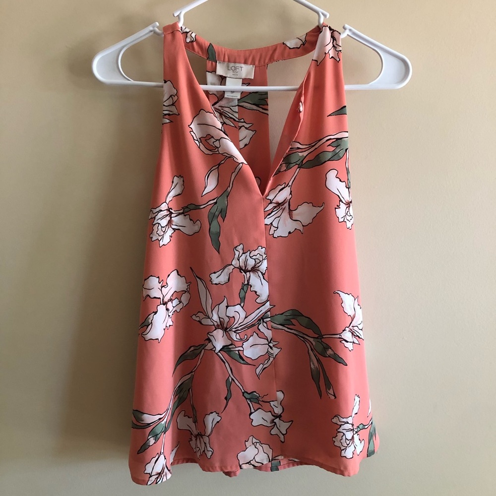 LOFT Sleeveless Floral Blouse